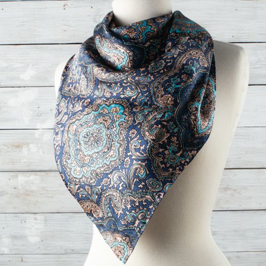 Blue and Gold Paisley Wild Rag