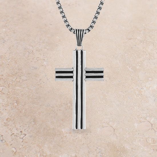 Montana Silversmiths Trinity Lines Cross Necklace