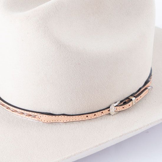 Leather Hatband with Horse Hair Inlay