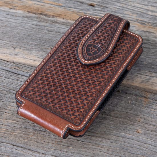 Ariat Medium Brown Basketweave Phone Case