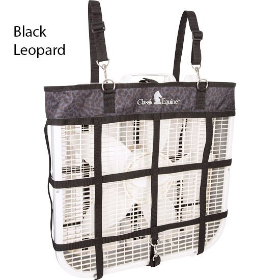 Classic Equine Black Leopard Box Fan Bag