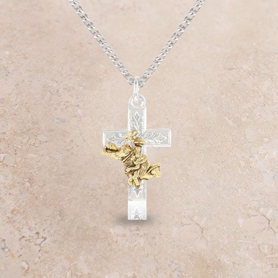 Montana Cross with Bullrider Necklace